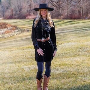 Liza Tunic Dress by Tasha Polizzi in Black Velvet